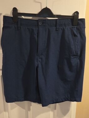 Under Armour Navy Flat-Front Shorts with Microdot Detail